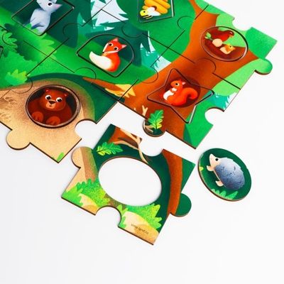 Дидактические игры и материалы. Досочки-пазл по методике Сегена, картинки, арт. 5698327, производитель Лесная мастерская, ISBN 690-0-05698-327-9 № 1