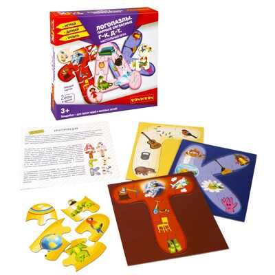 Настольная игра Логопазлы. Парные согласные Г-К, Д-Т 2 в 1 Играй Думай Учись, арт. ВВ5120, производитель Bondibon (Бондибон), ISBN 489-5-13605-305-3 № 2