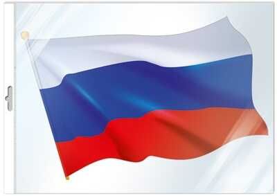 Ф-14870 Плакат вырубной А3. Российский флаг с гербом (Уф-лак), производитель Сфера ТЦ , ISBN 463-0-11202-708-2 № 2