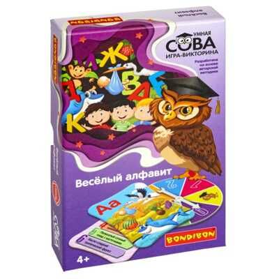Игра-викторина Умная Сова Веселый алфавит, арт. ВВ5372, производитель Bondibon (Бондибон), ISBN 489-5-13605-521-7 № 1