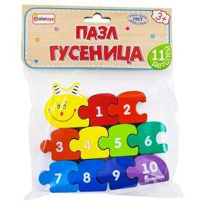 Пазл Гусеница, 10 деталей, арт. ПЗЛ2510, производитель Алатойс, ISBN 466-0-18175-007-9 № 2