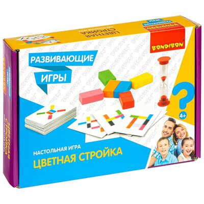Развивающая настольная игра ЦВЕТНАЯ СТРОЙКА , арт. ВВ4516, производитель Bondibon (Бондибон), ISBN 489-5-13604-593-5 № 1