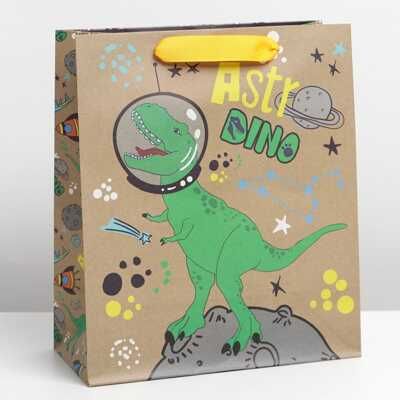 Пакет крафтовый вертикальный Dino, 23 × 27 × 11.5 см., арт. 7303844, производитель Sima-land (Сима-Ленд), ISBN 690-0-07303-844-0 № 1
