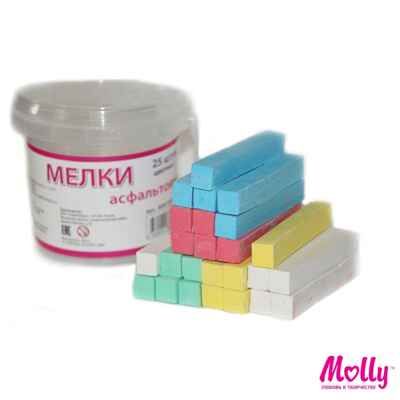 Мелки асфальтовые цветные 25 шт. (в ведерке), арт. MSK 025Cp/8, производитель СильверТойз, ISBN 466-0-01187-168-4 № 1