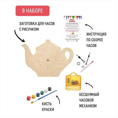 Сувенирный набор для творчества Часы-раскраска, Чайные истории, арт. cl-10, производитель BUMBARAM (БУМБАРАМ), ISBN 462-0-03915-575-3 № 3