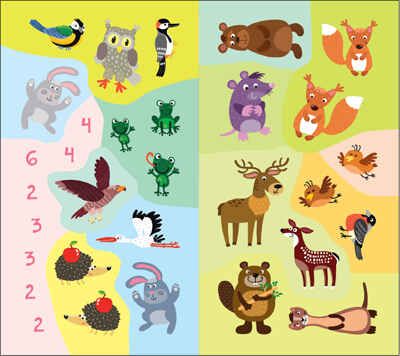 В лесу (Найди, посчитай, наклей), производитель МОЗАИКА kids , ISBN 978-5-43152-055-6 № 3