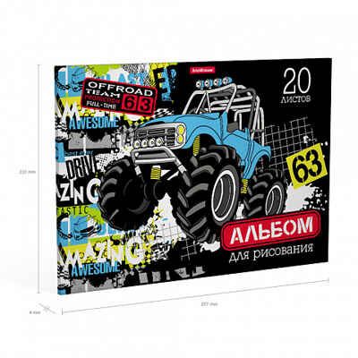 Альбом для рисования на клею Track Car, А4, 20 листов, арт. 49826, производитель ErichKrause® (Эрих Краузе), ISBN 460-1-92149-826-4 № 3