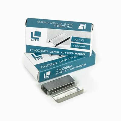 Скобы LITE № 10 оцинкованные 1000 шт, арт. S10-1000L, производитель LITE, ISBN 460-2-72309-888-1 № 1