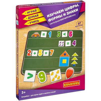 Магнитная игра Изучаем цифры, формы и знаки 87 магнитов Играй Думай Учись , арт. ВВ4417, производитель Bondibon (Бондибон), ISBN 489-5-13604-370-2 № 1