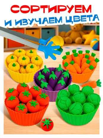 Развивающий набор Яркие овощи (сортер), арт. 10897591, производитель Sima-land (Сима-Ленд), ISBN 467-0-43537-507-1 № 2