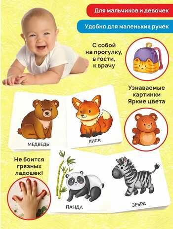 Книга МОИ ПЕРВЫЕ СЛОВА. ДИКИЕ ЖИВОТНЫЕ, производитель БимБиМон, ISBN 978-5-90766-419-7 № 4