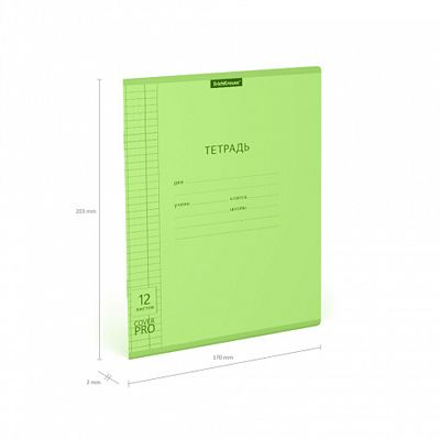 Тетрадь школьная ученическая Классика CoverPrо Neon fizzy, зеленый, А5+, 12 листов, клетка, арт. 56348, производитель ErichKrause® (Эрих Краузе), ISBN 460-1-92156-348-1 № 3