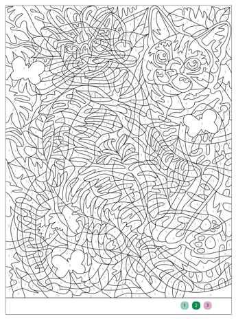 Коты и кошки (Цветовой код. Раскрась по номерам), раскраска, производитель МОЗАИКА kids , ISBN 978-5-43154-601-3 № 5
