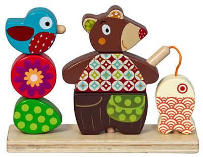 Ebulobo Логическая игрушка "Мишка на рыбалке", арт. 03EB0009, производитель АльДенте, ISBN 376-0-17287-071-5 № 1