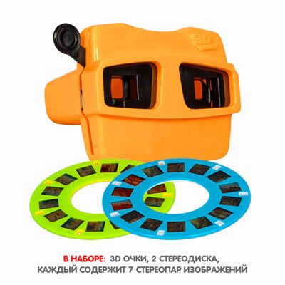 Очки 3D оранжевые, цветные cтереодиапозитивы 2 диска со слайдами космос и динозавры, арт. ВВ5688, производитель Bondibon (Бондибон), ISBN 489-5-13605-973-4 № 3