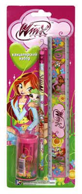 Набор карандаш ч/г с ластиком+линейка+точилка с ластик. 2620/WP Winx, производитель СервисТорг, ISBN 692-9-68100-032-8 № 1