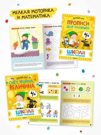 Годовой базовый курс. Комплект 4+ (Школа Семи Гномов. Базовый курс), 12 книг + развивающие материалы, производитель МОЗАИКА kids , ISBN 978-5-43154-057-8 № 6