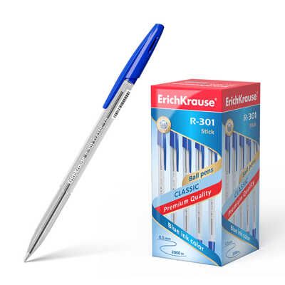 Ручка шариковая ErichKrause® R-301 Classic Stick 1.0, цвет чернил синий, арт 43184, производитель ErichKrause® (Эрих Краузе), ISBN 404-1-48543-184-8 № 1