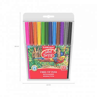 Фломастеры ArtBerry Super Washable 12 цветов, арт. 33050, производитель ErichKrause® (Эрих Краузе), ISBN 404-1-48533-050-9 № 4
