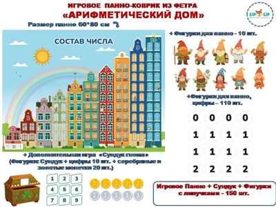Арифметический дом панно, арт. LIP1204, производитель Веселые липучки LIP-LIP, ISBN 460-9-21800-179-1 № 1