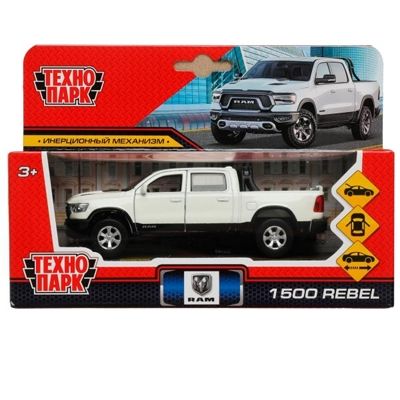 Dodge RAM 1500 REBEL белый 13 см., арт. RAM1500-13-WH, производитель Симбат, ISBN 468-0-10798-146-2 № 1