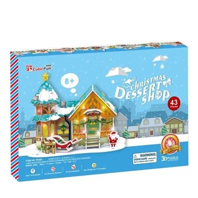 3D Пазл с LED-подсветкой Рождественская кондитерская, 43 детали, арт. P649h, производитель Cubicfun, ISBN 694-4-58820-649-9 № 2