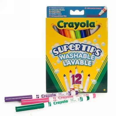 12 тонких фломастеров "Супертипс" ярких цветов, арт. 7509, производитель Crayola, ISBN 501-0-06507-509-2 № 1