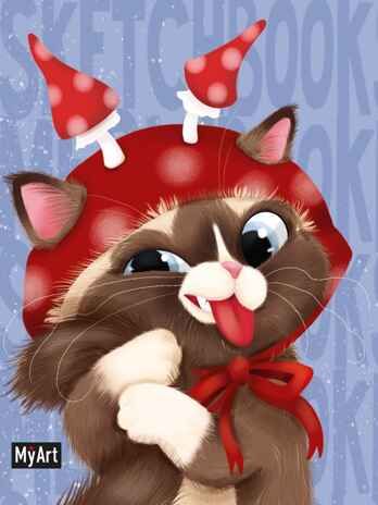 MyArt. MeowBook Скетчбук. Котик в шапке, производитель Проф-Пресс , ISBN 462-0-12977-970-8 № 1