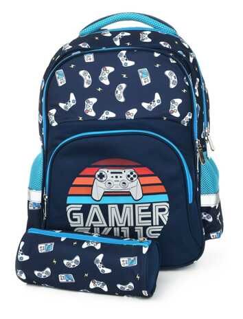 Рюкзак мягкий Schoolformat Gamers, модель SOFT 2+, мягкий каркас, двухсекционный, 17 л, для мальчиков, арт. РЮКМ2П-ГЕР, производитель ФАРМ, ISBN 460-2-72314-886-9 № 1