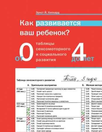 Как развивается ваш ребенок? Таблицы сенсо-моторного развития, игры и упражнения: от рождения до 4 лет. Кипхард Э., производитель Теревинф , ISBN 978-5-42120-425-1 № 1