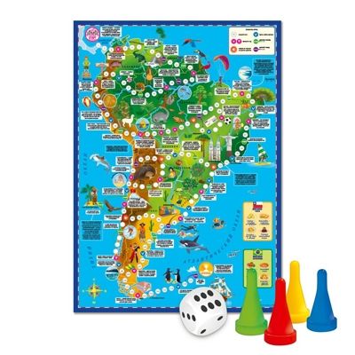 Игра-ходилка с фишками. Вокруг света. Южная Америка. 59,5х42 см., производитель ГЕОДОМ , ISBN 460-7-17745-553-2 № 2