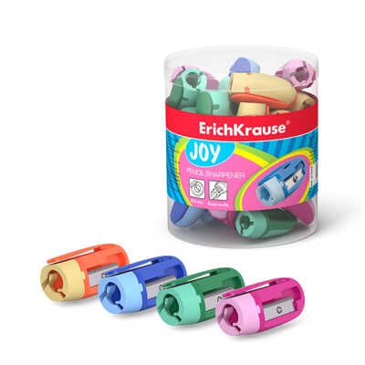Пластиковая точилка ErichKrause® Joy®, цвет корпуса ассорти, арт 21825, производитель ErichKrause® (Эрих Краузе), ISBN 404-1-48521-825-8 № 1