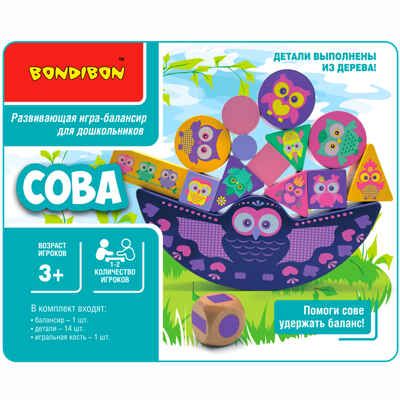 Игра-балансир Сова, арт. ВВ5162, производитель Bondibon (Бондибон), ISBN 489-5-13605-455-5 № 5