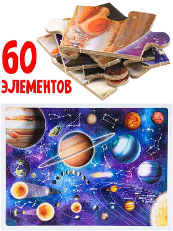 Пазл-рамка 60 эл. Космос, арт. П60-8738, производитель Рыжий кот, ISBN 468-0-08848-738-0 № 2