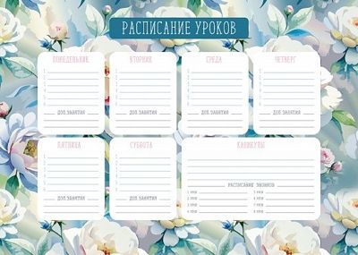 Расписание уроков "пиши-стирай" А3 Милый микс для девочек, арт. РУА3ПС-ММ, производитель ФАРМ, ISBN 460-2-72319-540-5 № 2