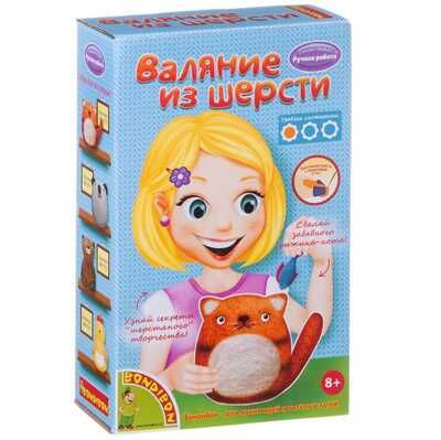 Набор для творчества Bondibon. Валяние из шерсти. Котейка, арт. ВВ1573, производитель Bondibon (Бондибон), ISBN 489-5-13601-468-9 № 1