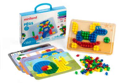 31805 МОЗАИКА PEGS 15 ММ (160 ЭЛЕМЕНТОВ 6 КАРТИНОК) В ЧЕМОДАНЧИКЕ, производитель Miniland (Минилэнд), ISBN 841-3-08231-805-5 № 1