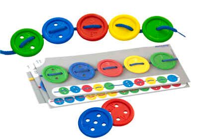 31791 НАБОР ОБУЧАЮЩИЙ СО ШНУРОВКОЙ ACTIVITY BUTTONS В ЧЕМОДАНЧИКЕ, производитель Miniland (Минилэнд), ISBN 841-3-08231-791-1 № 2