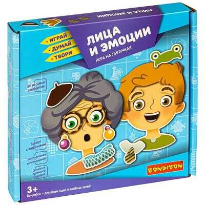 Настольная игра на липучках ЛИЦА И ЭМОЦИИ Играй Думай Твори , арт. ВВ3962, производитель Bondibon (Бондибон), ISBN 489-5-13603-970-5 № 1