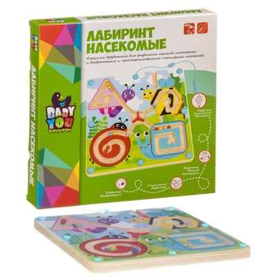 Игра деревянный лабиринт с магнитными шариками НАСЕКОМЫЕ, арт. ВВ4009, производитель Bondibon (Бондибон), ISBN 489-5-13603-911-8 № 2