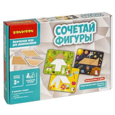Обучающие игры для дошкольников  «СОЧЕТАЙ ФИГУРЫ», арт. ВВ4883, производитель Bondibon (Бондибон), ISBN 489-5-13605-156-1 № 1