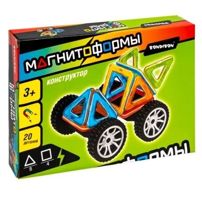 Магнитный конструктор Магнитоформы, набор машина, 20 дет., арт. ВВ4403, производитель Bondibon (Бондибон), ISBN 489-5-13604-459-4 № 1