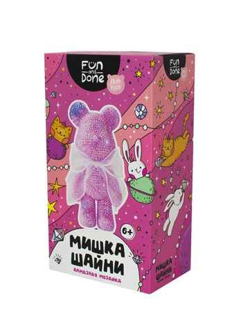 Алмазная мозаика Мишка Шайни Fun and Done розовый, арт. MM77014, производитель Fun and Done, ISBN 768-4-26977-014-5 № 2