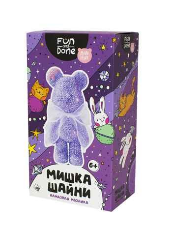 Алмазная мозаика Мишка Шайни Fun and Done фиолетовый, арт. MM77020, производитель Fun and Done, ISBN 768-4-26977-020-6 № 2