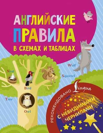 Английские правила в схемах и таблицах. Английский с невидимыми чернилами, производитель АСТ , ISBN 978-5-17104-004-8 № 1