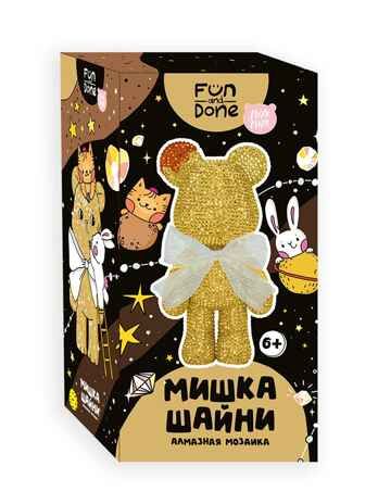 Алмазная мозаика Мишка Шайни Fun and Done золотой, арт. MM54626, производитель Fun and Done, ISBN 626-1-72054-626-9 № 4