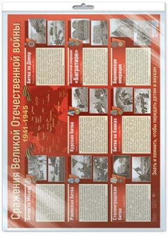 *ПЛ-13171 Плакат А2 в пакете. Сражения Великой Отечественной войны (в индивидуальной упаковке), производитель Сфера ТЦ , ISBN 463-0-07699-437-6 № 1