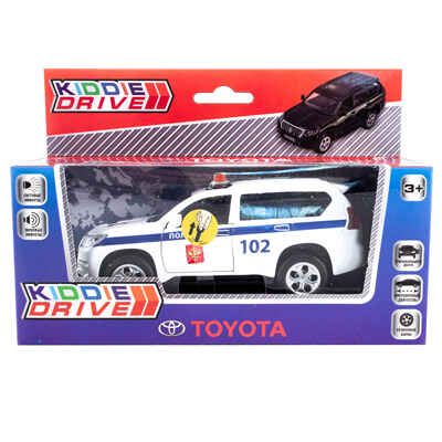 Модель автомобиля Toyota Prado, ДПС белый, инерционный механизм, свет/звук, арт. 1901018_1, производитель KiddieDrive, ISBN 460-7-80753-562-7 № 1