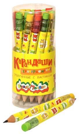 Карандаш чернографитный Джамбо НВ с ластиком, арт. КЧТЛКМ-У, производитель ФАРМ, ISBN 460-2-72316-584-2 № 3