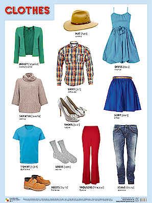 CLOTHES (Одежда), плакат 45х60, производитель МОЗАИКА-СИНТЕЗ , ISBN 978-5-43151-133-2 № 1